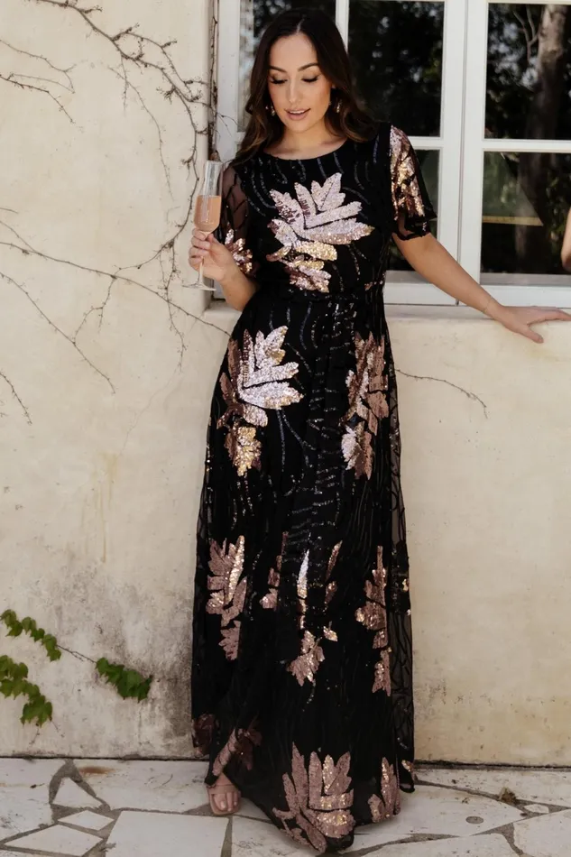 Women Mother Of The Bride Baltic Born Muse Sequin Maxi Dress Black Rose Women Mother Of The Bride Baltic Born Muse Sequin Maxi Dress Black Rose