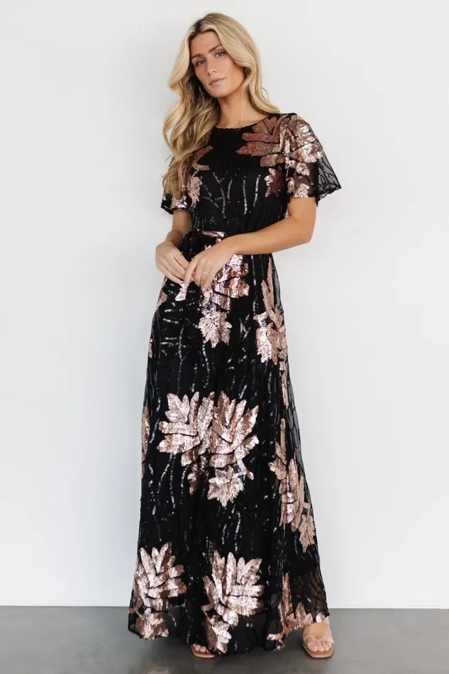 Women Mother Of The Bride Baltic Born Muse Sequin Maxi Dress Black Rose Women Mother Of The Bride Baltic Born Muse Sequin Maxi Dress Black Rose