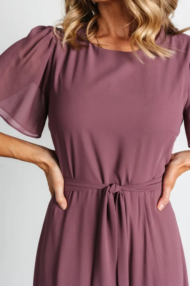 Women Mother Of The Bride Baltic Born Naomi Short Sleeve Maxi Dress Vintage Plum