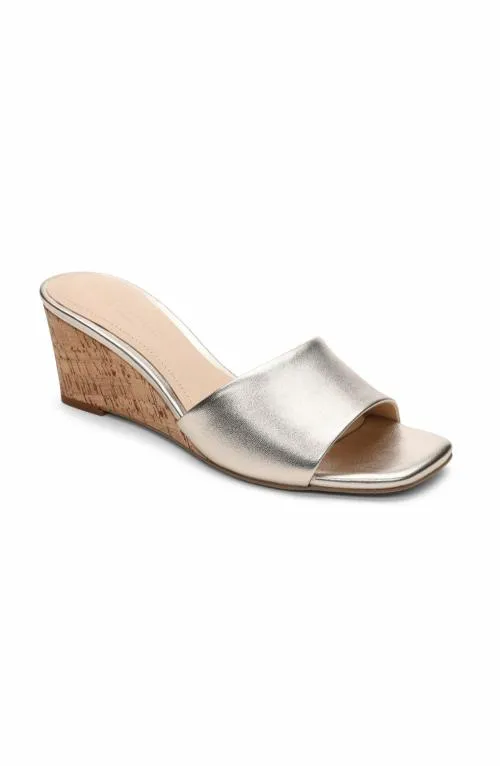 Women Mules Liverpool Los Angeles Flowers Wedge Mule Gold