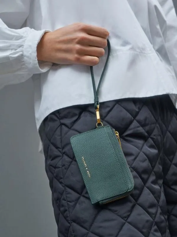 Women MultiSlot Wristlet Card Holder 8211 Dark Green CHARLES and KEITH Card Holders