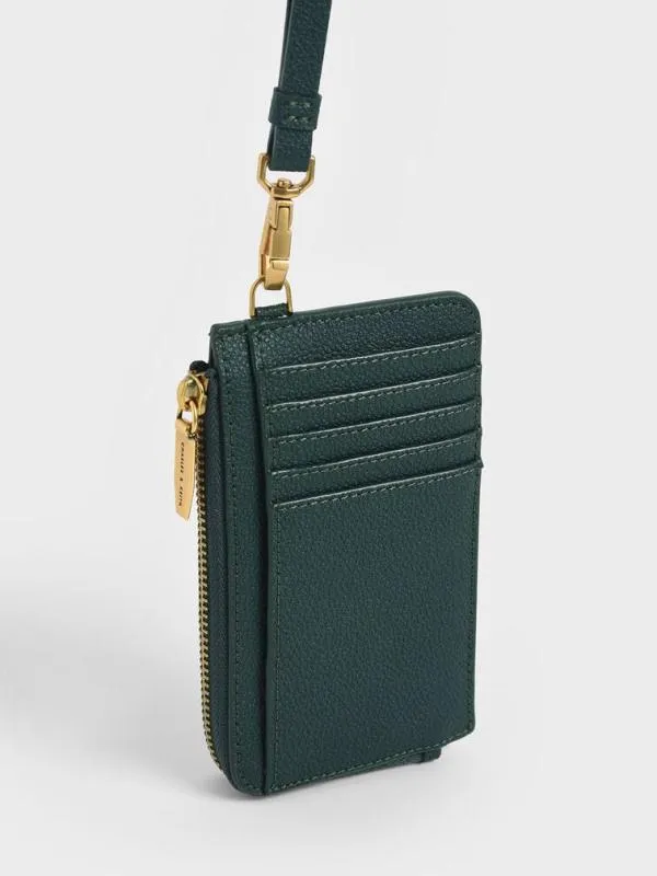 Women MultiSlot Wristlet Card Holder 8211 Dark Green CHARLES and KEITH Card Holders