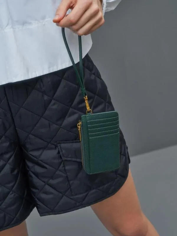 Women MultiSlot Wristlet Card Holder 8211 Dark Green CHARLES and KEITH Card Holders