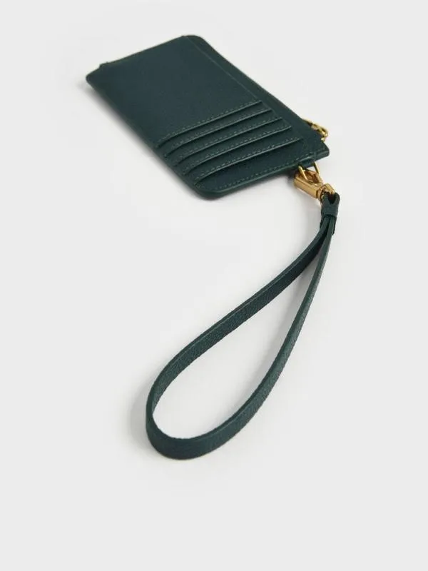 Women MultiSlot Wristlet Card Holder 8211 Dark Green CHARLES and KEITH Card Holders