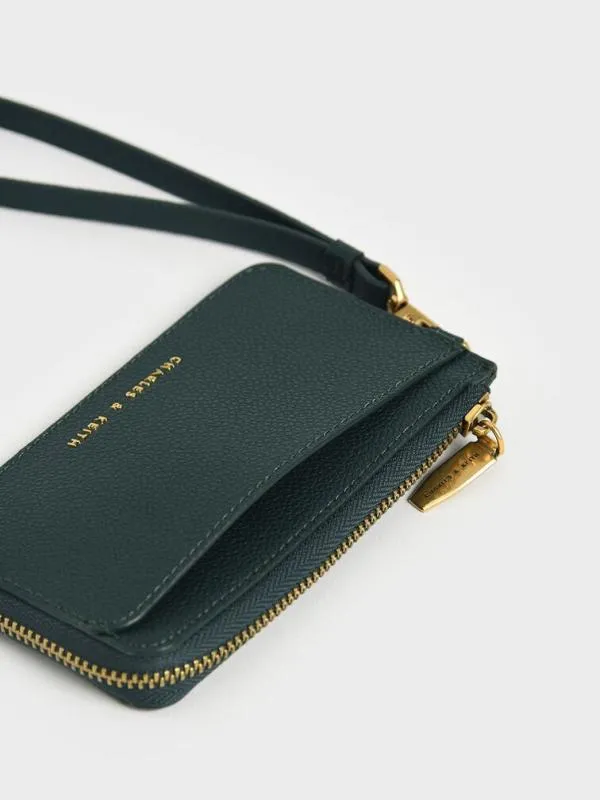 Women MultiSlot Wristlet Card Holder 8211 Dark Green CHARLES and KEITH Card Holders