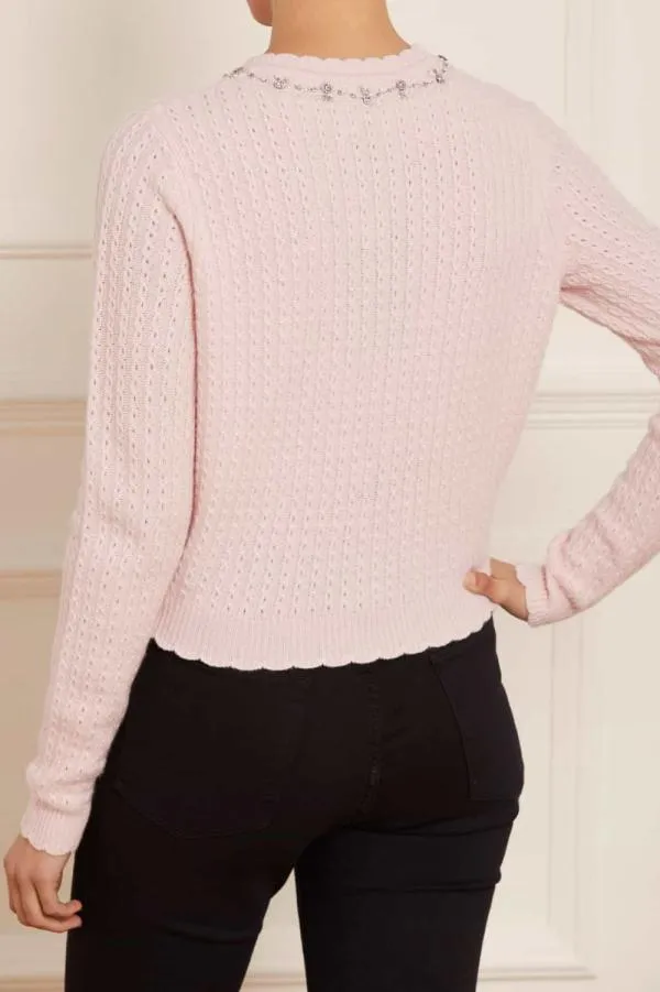 Women Needle and Thread Crystal Border Short Cardigan Pink Women Needle and Thread Crystal Border Short Cardigan Pink