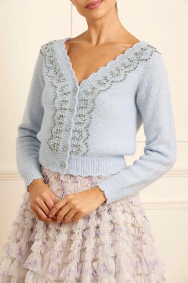 Women Needle and Thread Embellished VNeck Short Cardigan Blue Women Needle and Thread Embellished VNeck Short Cardigan Blue