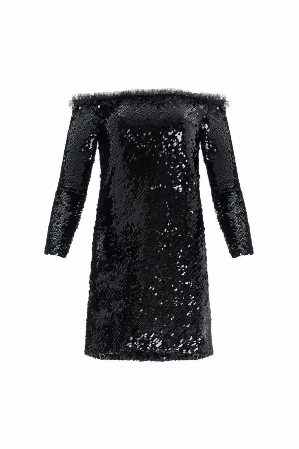 Women Needle and Thread Evie OffShoulder Micro Mini Dress Black Women Needle and Thread Evie OffShoulder Micro Mini Dress Black