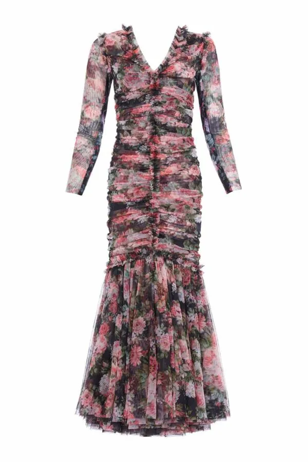 Women Needle and Thread Midnight Dance Long Sleeve Ankle Gown Black Women Needle and Thread Midnight Dance Long Sleeve Ankle Gown Black