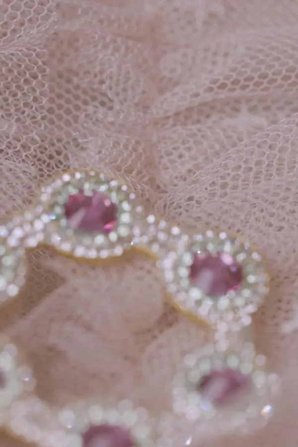 Women Needle and Thread Rose Romance Hoop Earrings Pink Women Needle and Thread Rose Romance Hoop Earrings Pink