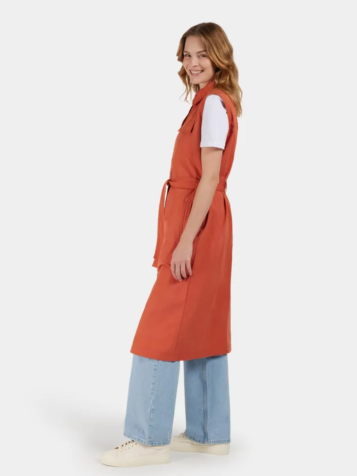 Women Nellie Vest Brique Red Didriksons Vests