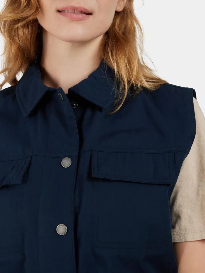 Women Nellie Vest Dark Night Blue Didriksons Vests