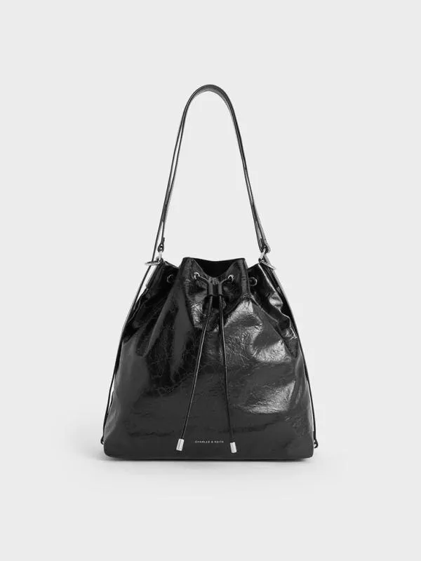 Women Neva TwoWay Bucket Bag 8211 Noir CHARLES and KEITH Slouchy Bags