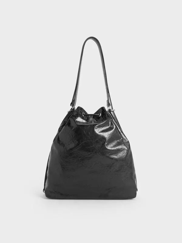 Women Neva TwoWay Bucket Bag 8211 Noir CHARLES and KEITH Slouchy Bags