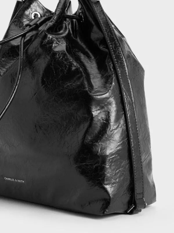 Women Neva TwoWay Bucket Bag 8211 Noir CHARLES and KEITH Slouchy Bags