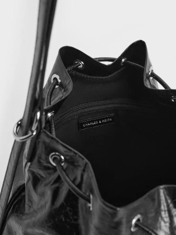 Women Neva TwoWay Bucket Bag 8211 Noir CHARLES and KEITH Slouchy Bags
