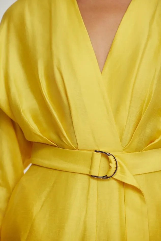 Women NEWMORE MIDI DRESS Citrine Yellow Acler Midi Dresses