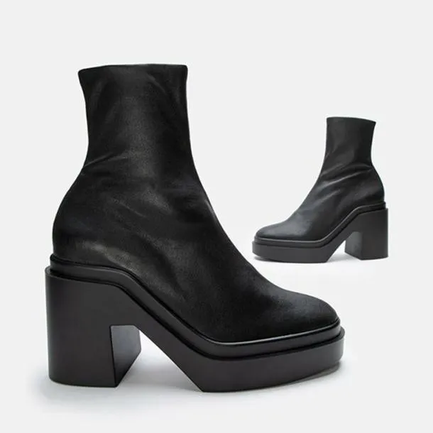 Women NINA Stretch Black Clergerie Ankle Boots
