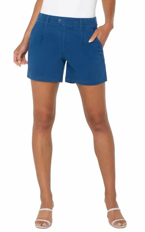 Women NonDenim Shorts Liverpool Los Angeles Pleated Trouser Short Goddess Blue