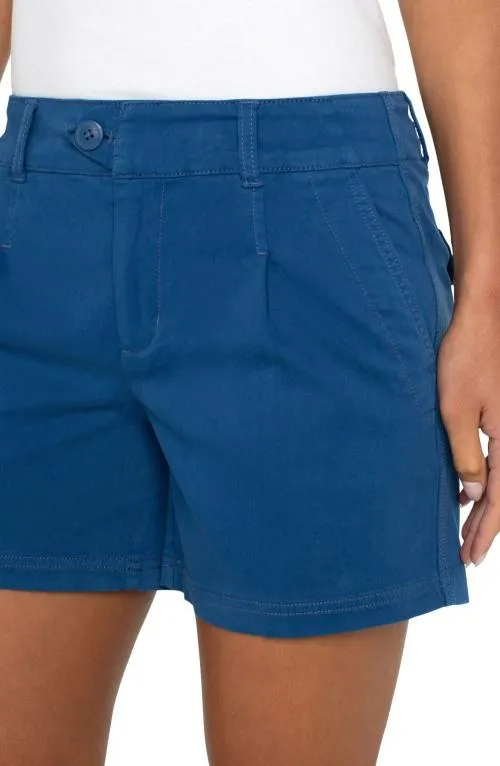Women NonDenim Shorts Liverpool Los Angeles Pleated Trouser Short Goddess Blue