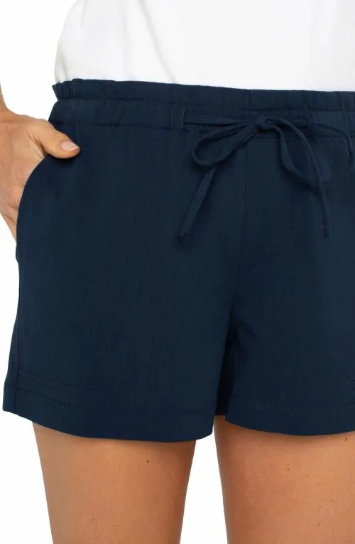 Women NonDenim Shorts Liverpool Los Angeles Pull On Shorts With Front Tie Dark Navy
