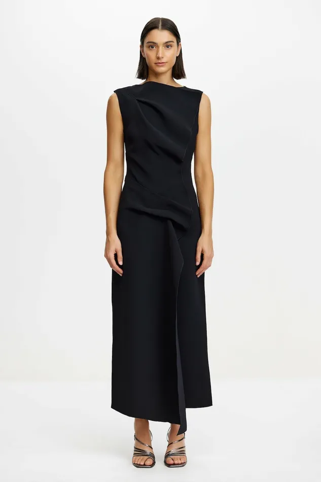 Women NORMANHILL MIDI DRESS Black Acler Midi Dresses