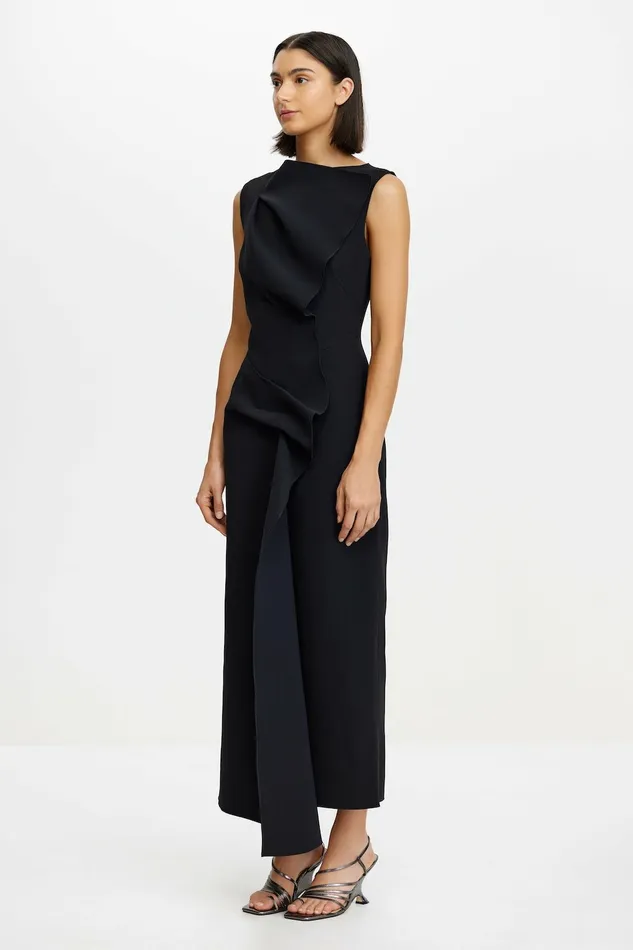 Women NORMANHILL MIDI DRESS Black Acler Midi Dresses