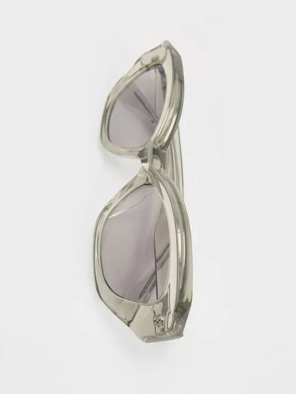 Women Onyx Recycled Acetate CatEye Sunglasses 8211 Grey CHARLES and KEITH Cateye