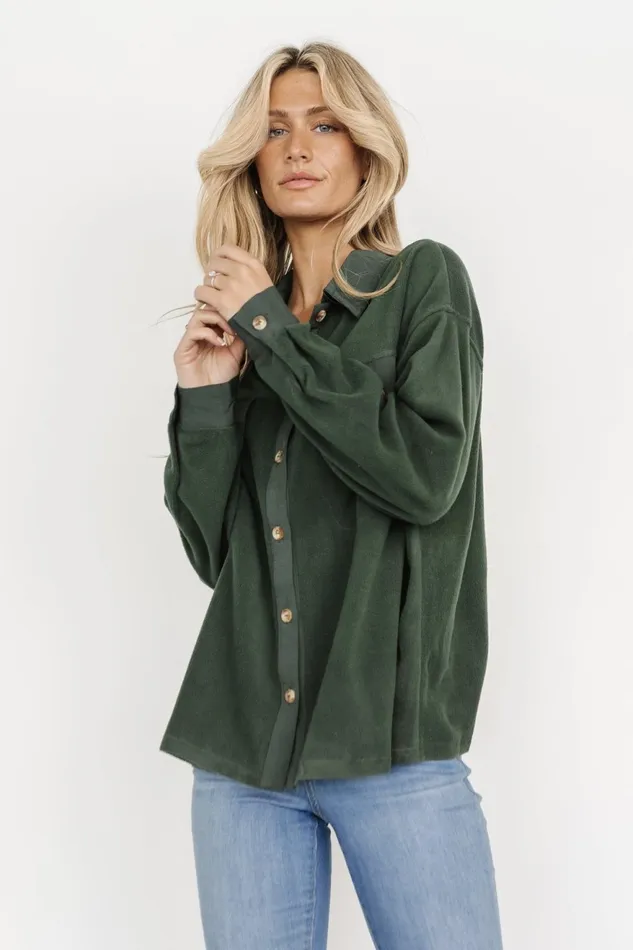 Women Outerwear Baltic Born Duke Button Up Top Forest Green Women Outerwear Baltic Born Duke Button Up Top Forest Green