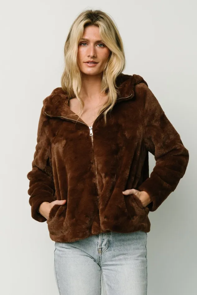 Women Outerwear Baltic Born Leeds Faux Fur Jacket Brown