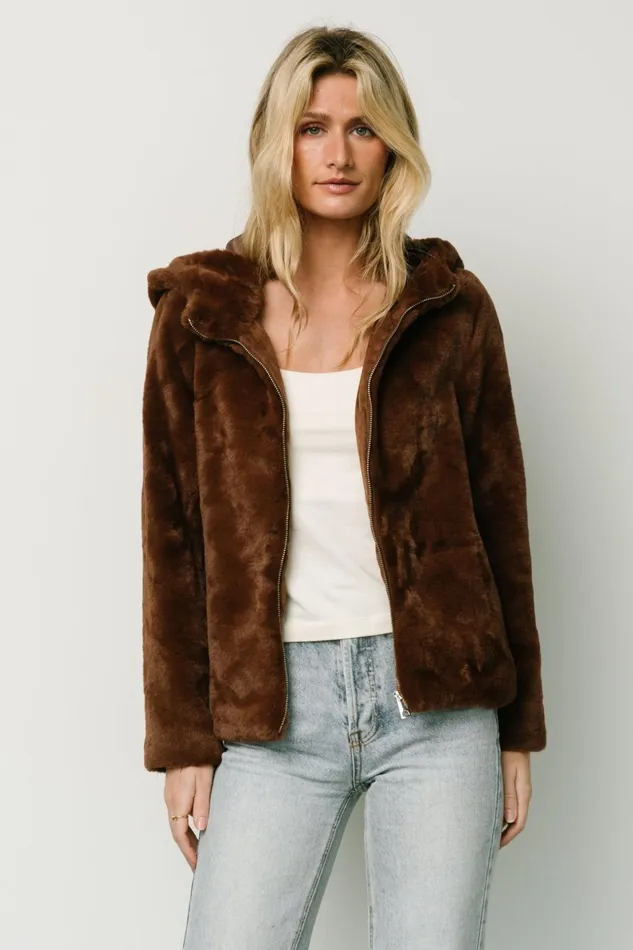 Women Outerwear Baltic Born Leeds Faux Fur Jacket Brown Women Outerwear Baltic Born Leeds Faux Fur Jacket Brown
