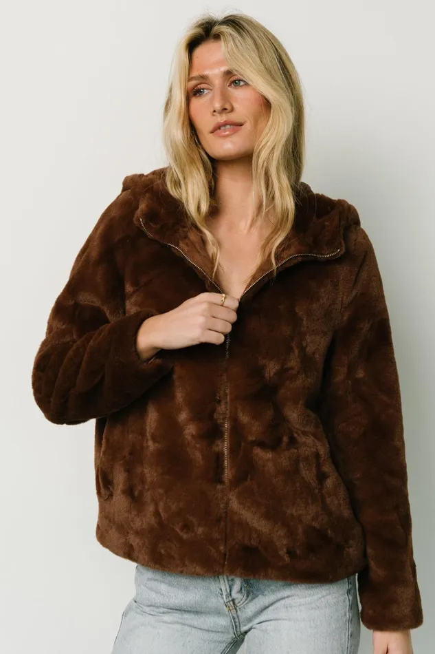 Women Outerwear Baltic Born Leeds Faux Fur Jacket Brown Women Outerwear Baltic Born Leeds Faux Fur Jacket Brown
