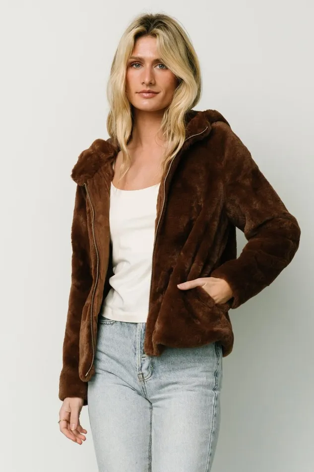 Women Outerwear Baltic Born Leeds Faux Fur Jacket Brown Women Outerwear Baltic Born Leeds Faux Fur Jacket Brown