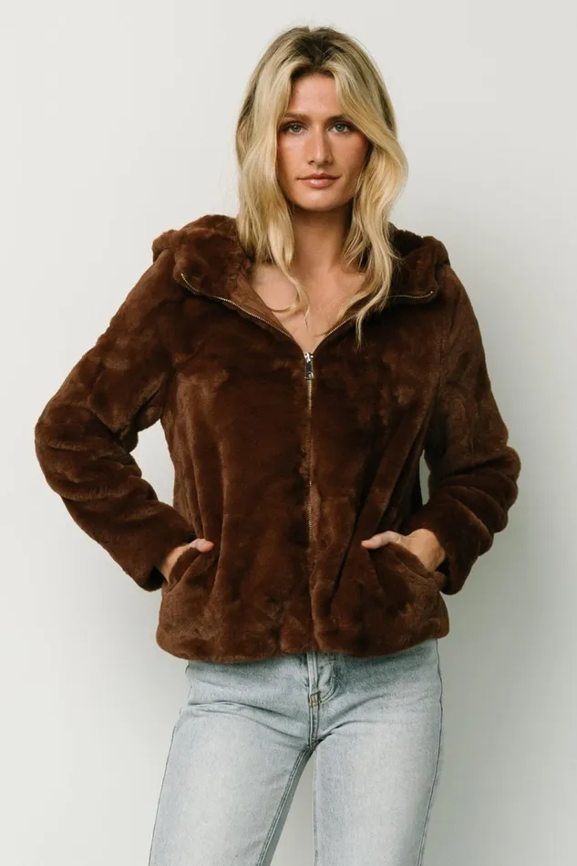 Women Outerwear Baltic Born Leeds Faux Fur Jacket Brown Women Outerwear Baltic Born Leeds Faux Fur Jacket Brown