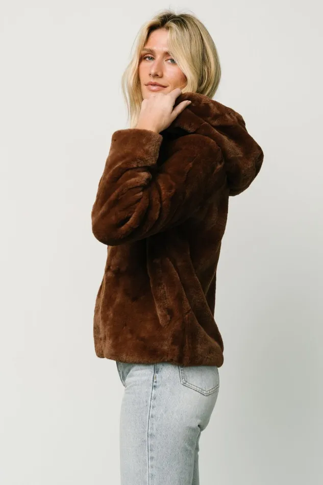 Women Outerwear Baltic Born Leeds Faux Fur Jacket Brown Women Outerwear Baltic Born Leeds Faux Fur Jacket Brown