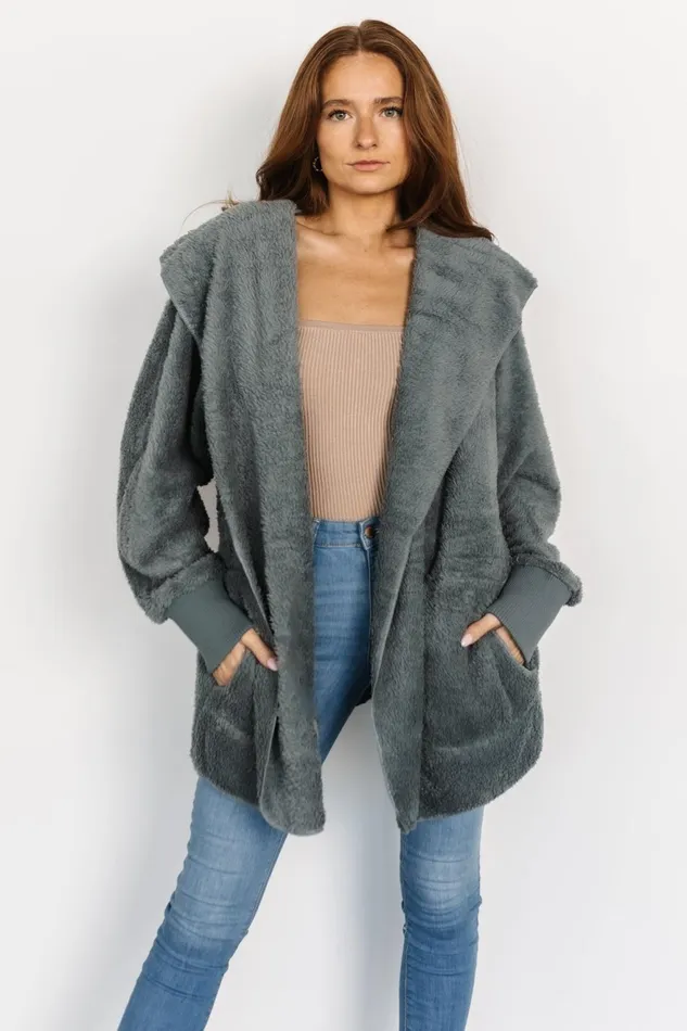 Women Outerwear Baltic Born Melrose Teddy Jacket Dusty Blue