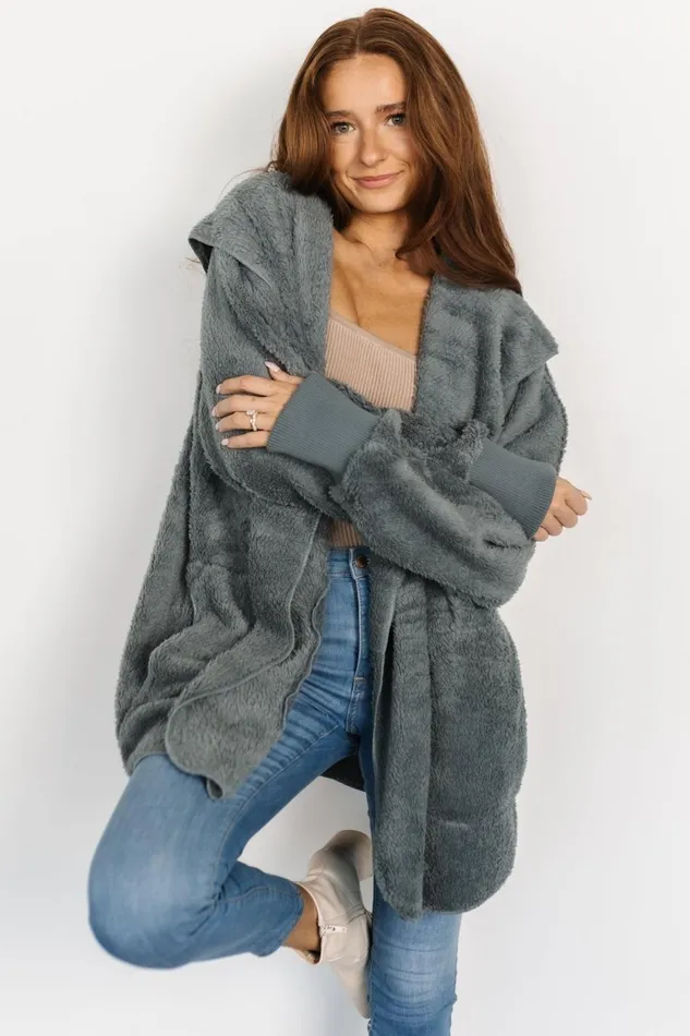 Women Outerwear Baltic Born Melrose Teddy Jacket Dusty Blue Women Outerwear Baltic Born Melrose Teddy Jacket Dusty Blue
