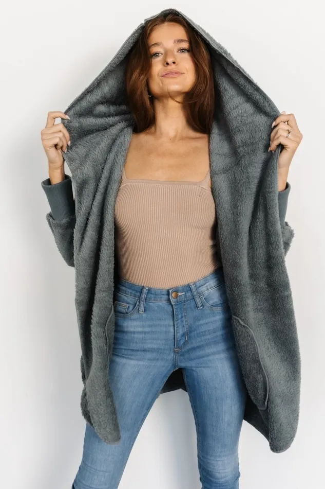 Women Outerwear Baltic Born Melrose Teddy Jacket Dusty Blue Women Outerwear Baltic Born Melrose Teddy Jacket Dusty Blue