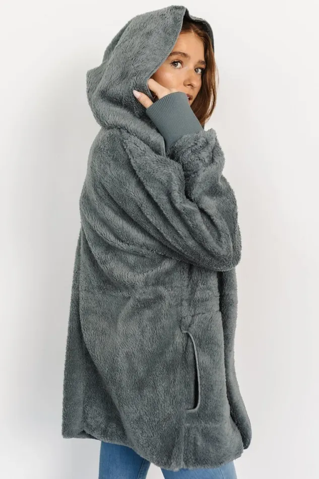 Women Outerwear Baltic Born Melrose Teddy Jacket Dusty Blue Women Outerwear Baltic Born Melrose Teddy Jacket Dusty Blue