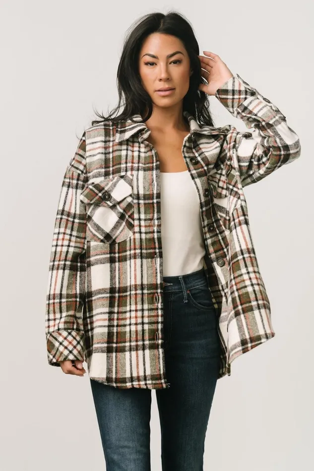 Women Outerwear Baltic Born Polson Plaid Shacket Ivory Multi