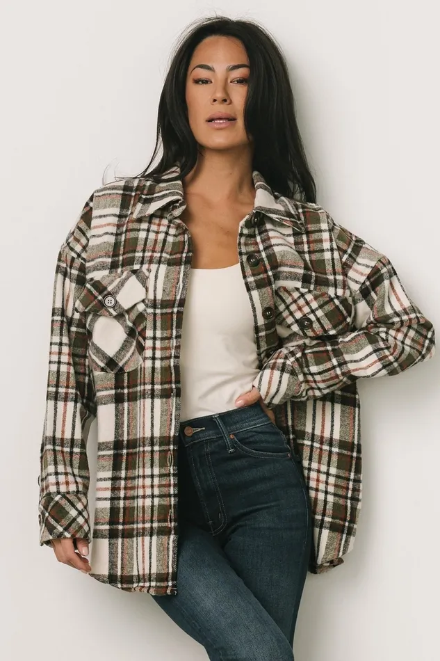 Women Outerwear Baltic Born Polson Plaid Shacket Ivory Multi Women Outerwear Baltic Born Polson Plaid Shacket Ivory Multi