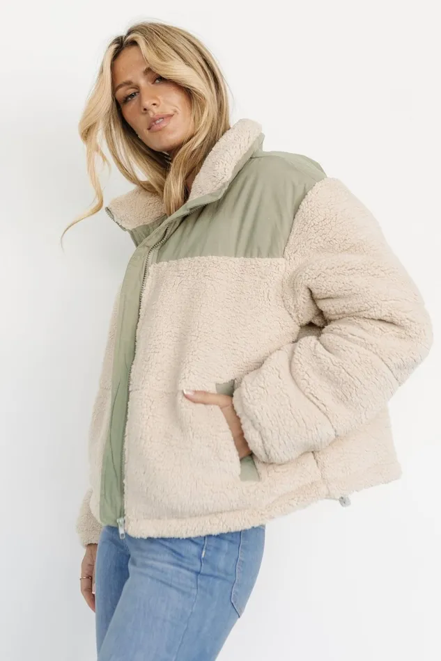 Women Outerwear Baltic Born Weekender Sherpa Puffer Jacket Oatmeal Sage