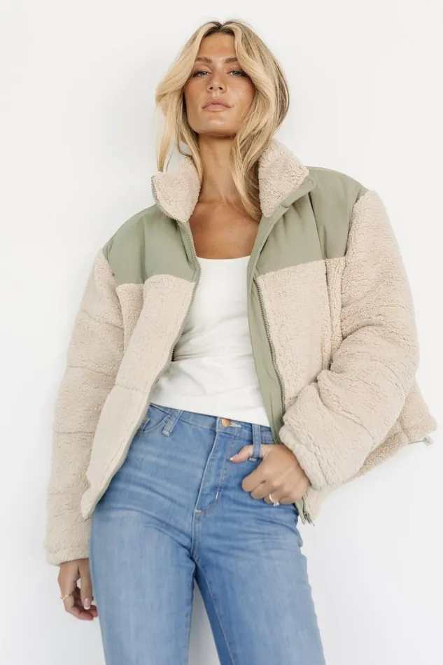 Women Outerwear Baltic Born Weekender Sherpa Puffer Jacket Oatmeal Sage Women Outerwear Baltic Born Weekender Sherpa Puffer Jacket Oatmeal Sage