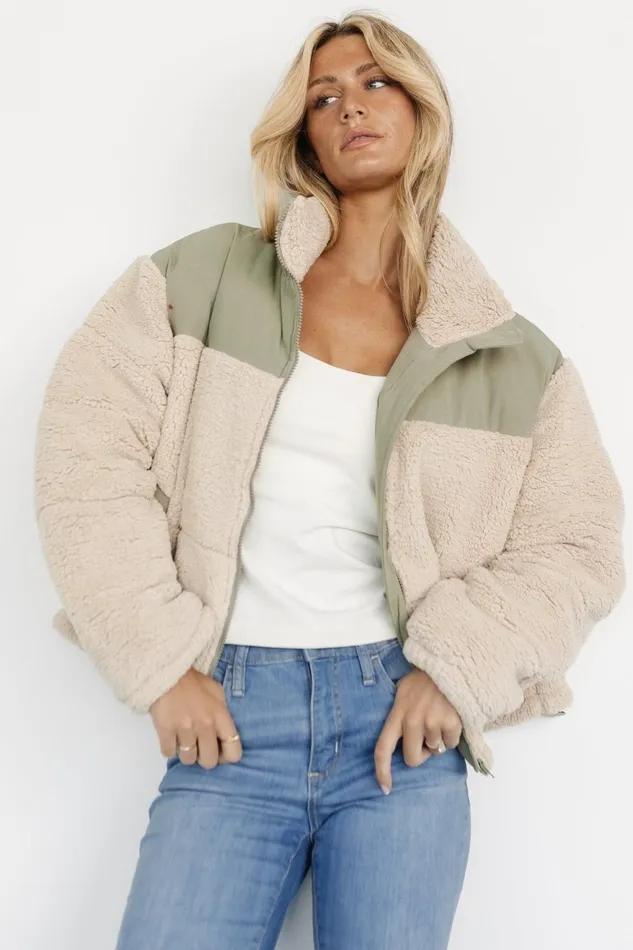 Women Outerwear Baltic Born Weekender Sherpa Puffer Jacket Oatmeal Sage Women Outerwear Baltic Born Weekender Sherpa Puffer Jacket Oatmeal Sage