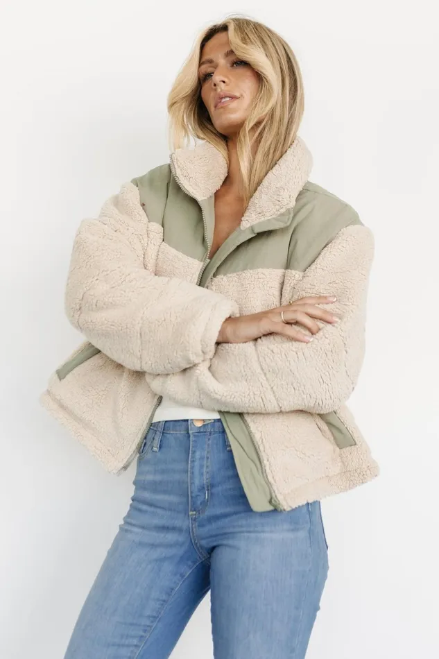 Women Outerwear Baltic Born Weekender Sherpa Puffer Jacket Oatmeal Sage Women Outerwear Baltic Born Weekender Sherpa Puffer Jacket Oatmeal Sage