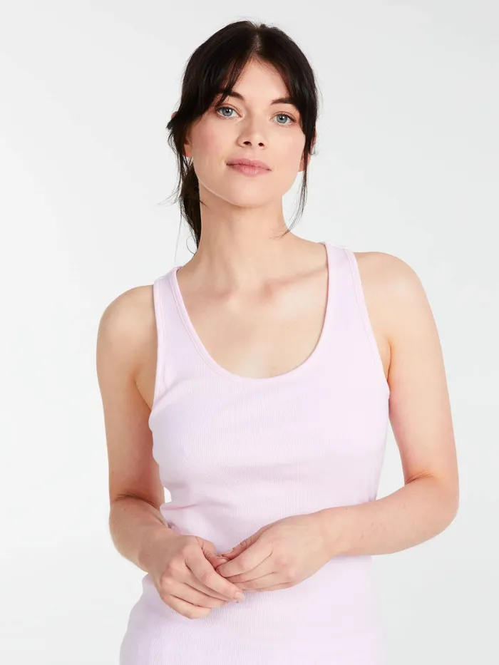 Women PA Classic Tank With Shelf Bra Pink Peter Alexander Classic Tops
