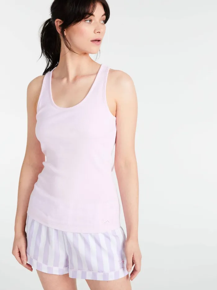 Women PA Classic Tank With Shelf Bra Pink Peter Alexander Classic Tops
