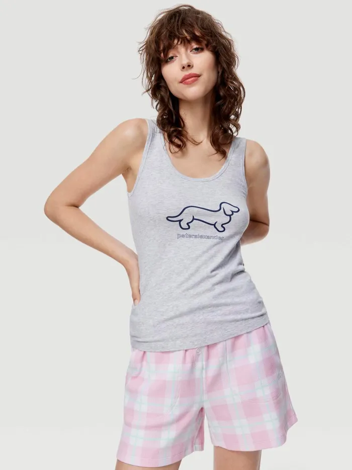 Women PA Penny Tank Grey Marle Peter Alexander Classic Tops