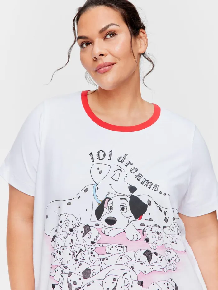 Women PA Plus 101 Dalmatians Sleep Tee White Peter Alexander Nighties