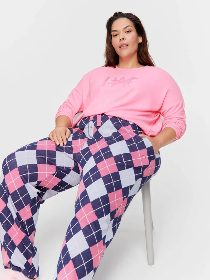 Women PA Plus Argyle Straight Leg Pj Pant Multi Peter Alexander Online Only Styles